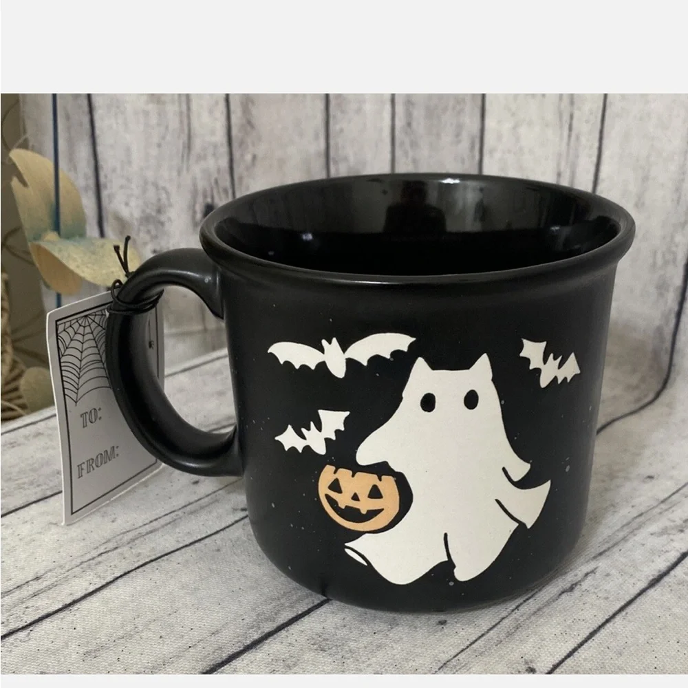 Purranormal Spooky Ghost Cat Black Ceramic Fall Halloween Mug - Picture 5 of 9